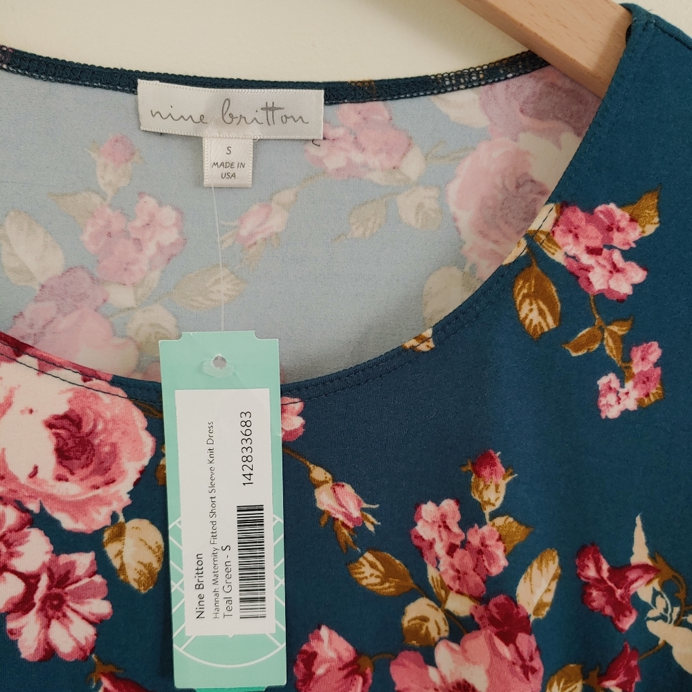 ✴HP✴ NWOT Nine Britton Maternity Fitted Dress (SM) - Picture 2 of 3